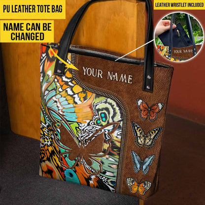 With Brave Wings She Flies Butterfly Unique Texture Personalized Tote Bag