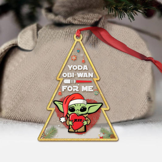 Yoda Obiwan For Me - Personalized The Force Transparent Ornament