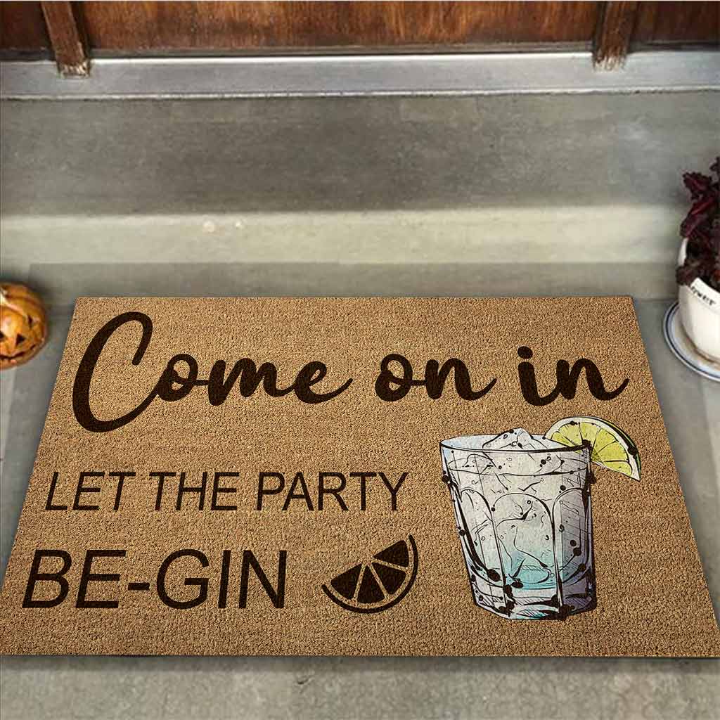 Let The Party Begin - Gin Coir Pattern Print Doormat