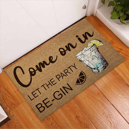 Let The Party Begin - Gin Coir Pattern Print Doormat