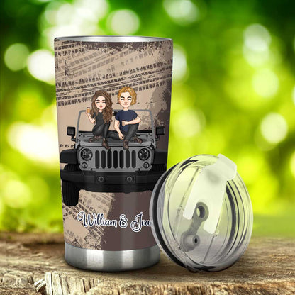 You And Me And The Jp - Personalized Couple Car Tumbler