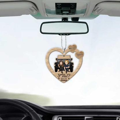 You And Me And The Jp - Personalized Couple Car Ornament (Printed On Both Sides)