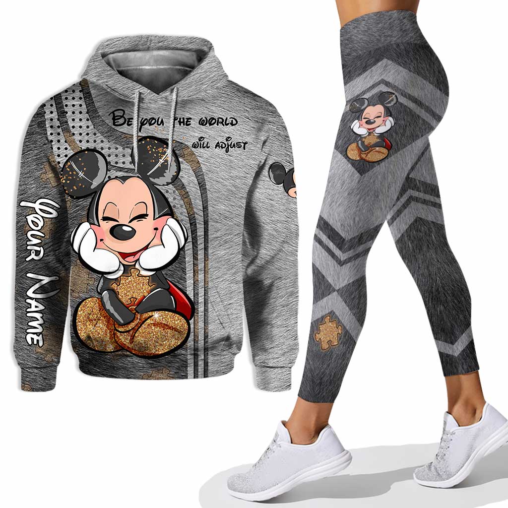 Be You The World Will Adjust - Personalized Autism Awareness Hoodie And Leggings