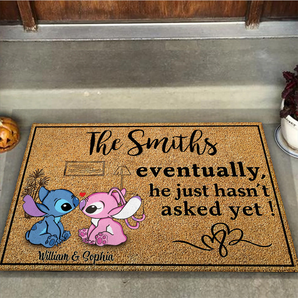 Eventually He Just Hasn‘t Asked Yet - Personalized Ohana Doormat