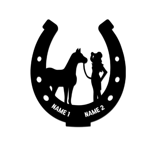 Love Horses Personalized Cut Metal Sign