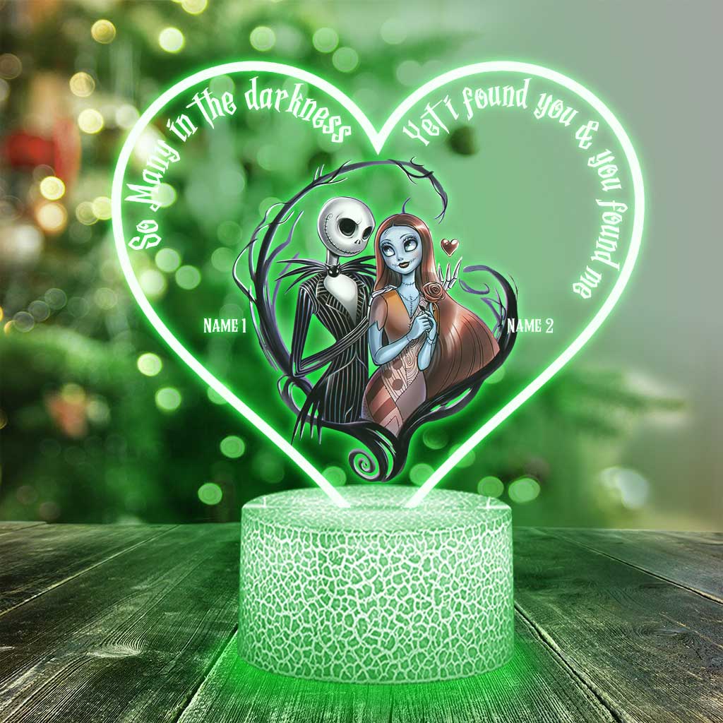 So Many In The Darkness - Personalized Couple Nightmare Shaped Plaque Light Base