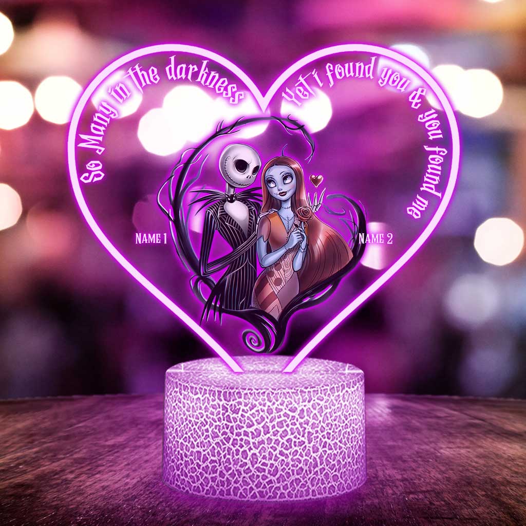 So Many In The Darkness - Personalized Couple Nightmare Shaped Plaque Light Base