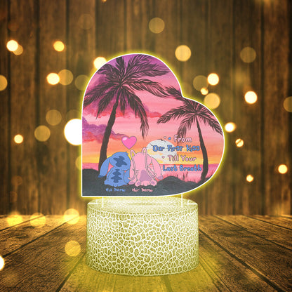 You Are My Ohana - Personalized Couple Shaped Plaque Light Base