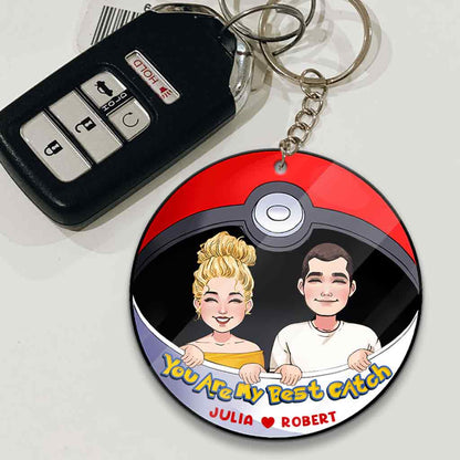 My Best Catch - Personalized Monster Trainer Keychain (Printed On Both Sides)