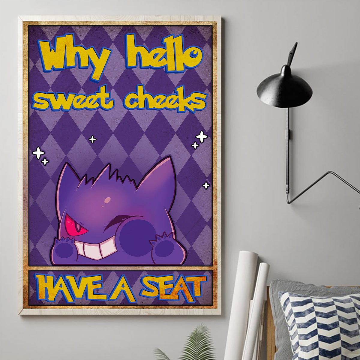 Peeker Hello Sweet Cheeks - Personalized Monster Trainer Canvas and Poster