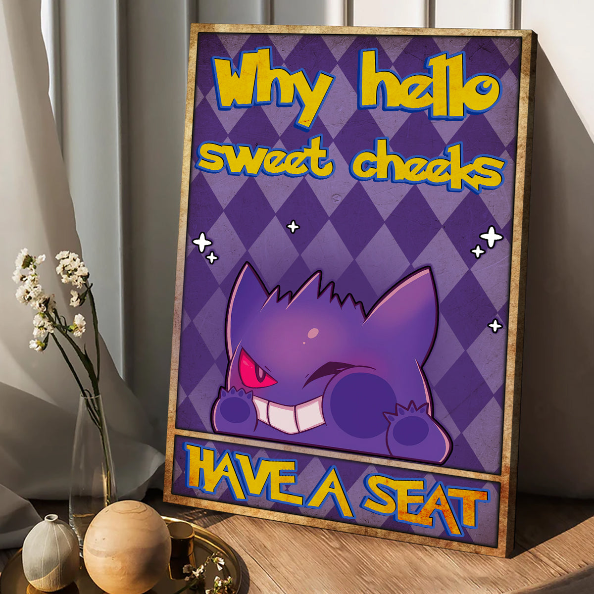 Peeker Hello Sweet Cheeks - Personalized Monster Trainer Canvas and Poster
