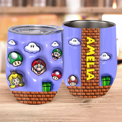 I Level Up - Personalized Super Plumber Wine Tumbler