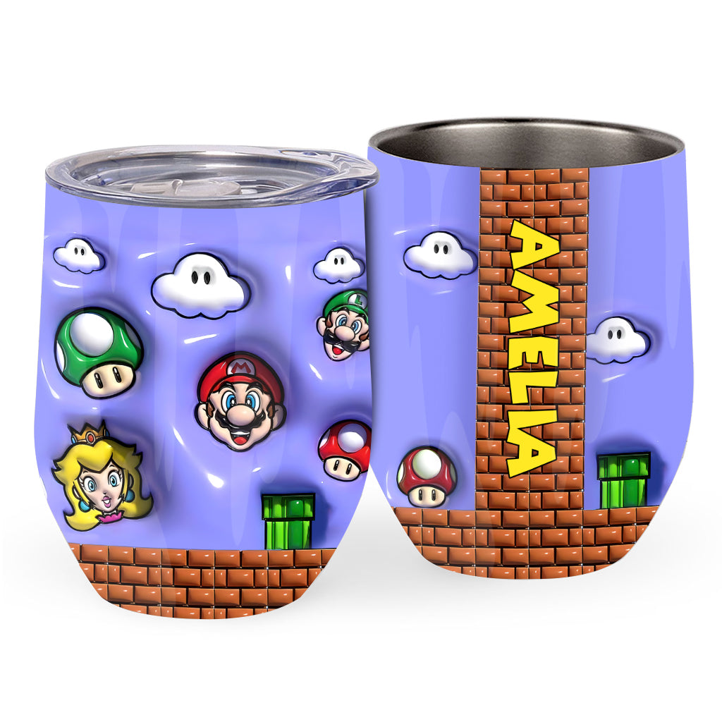 I Level Up - Personalized Super Plumber Wine Tumbler