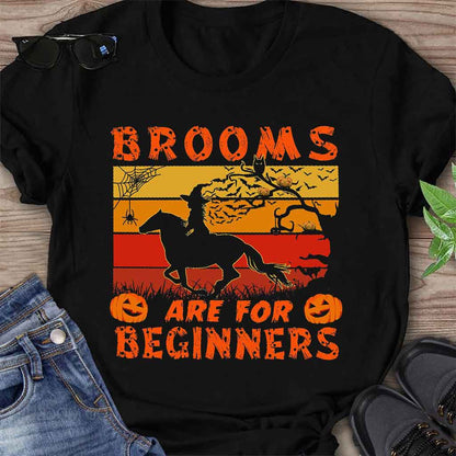 Brooms Are For Beginners Halloween  - Horse T-shirt And Hoodie 092021