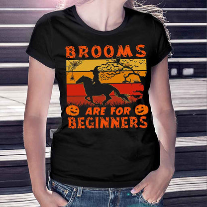 Brooms Are For Beginners Halloween  - Horse T-shirt And Hoodie 092021