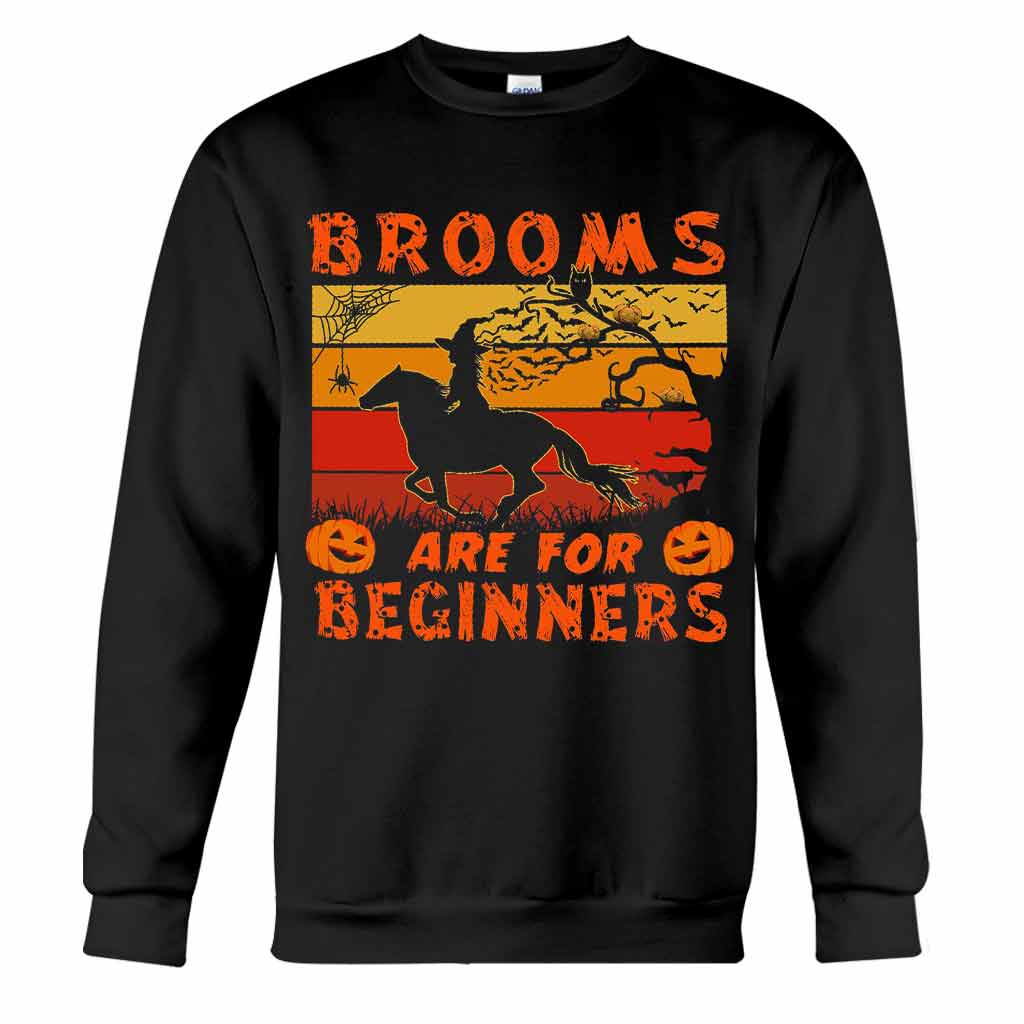 Brooms Are For Beginners Halloween  - Horse T-shirt And Hoodie 092021