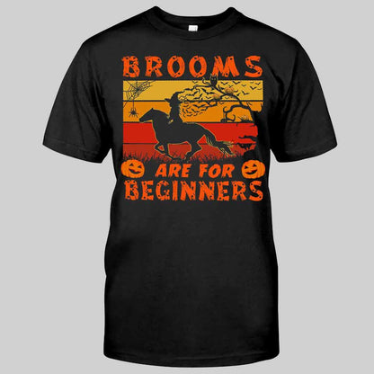 Brooms Are For Beginners Halloween  - Horse T-shirt And Hoodie 092021