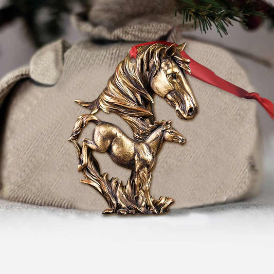 Mom And Baby Horse - 3D Pattern Print Christmas Horse Ornament (Printed On Both Sides)