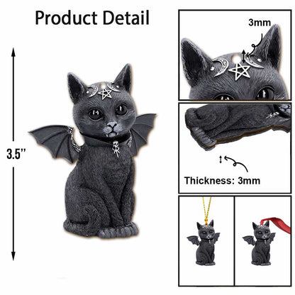 Black Cat Spirit Animal - Halloween Witch Ornament (Printed On Both Sides)