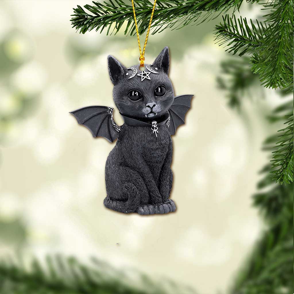 Black Cat Spirit Animal - Halloween Witch Ornament (Printed On Both Sides)