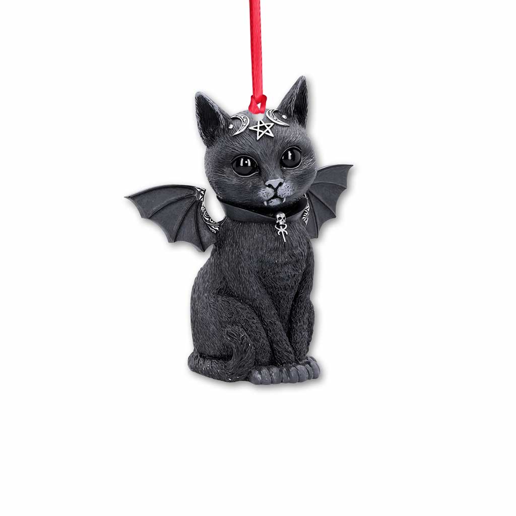 Black Cat Spirit Animal - Halloween Witch Ornament (Printed On Both Sides)