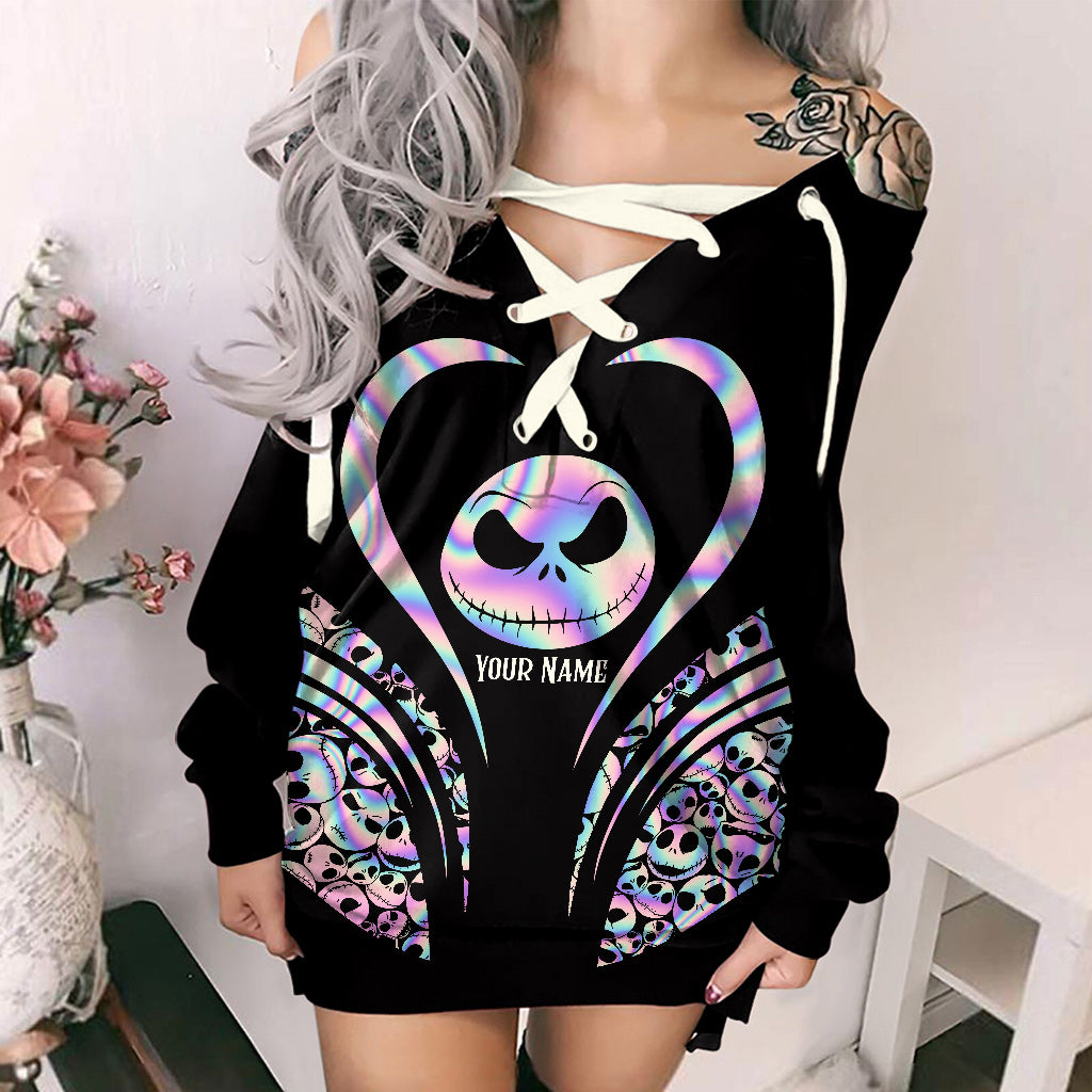 Mother Of Nightmares - Halloween Personalized Nightmare Off Shoulder Long Sleeve Dress