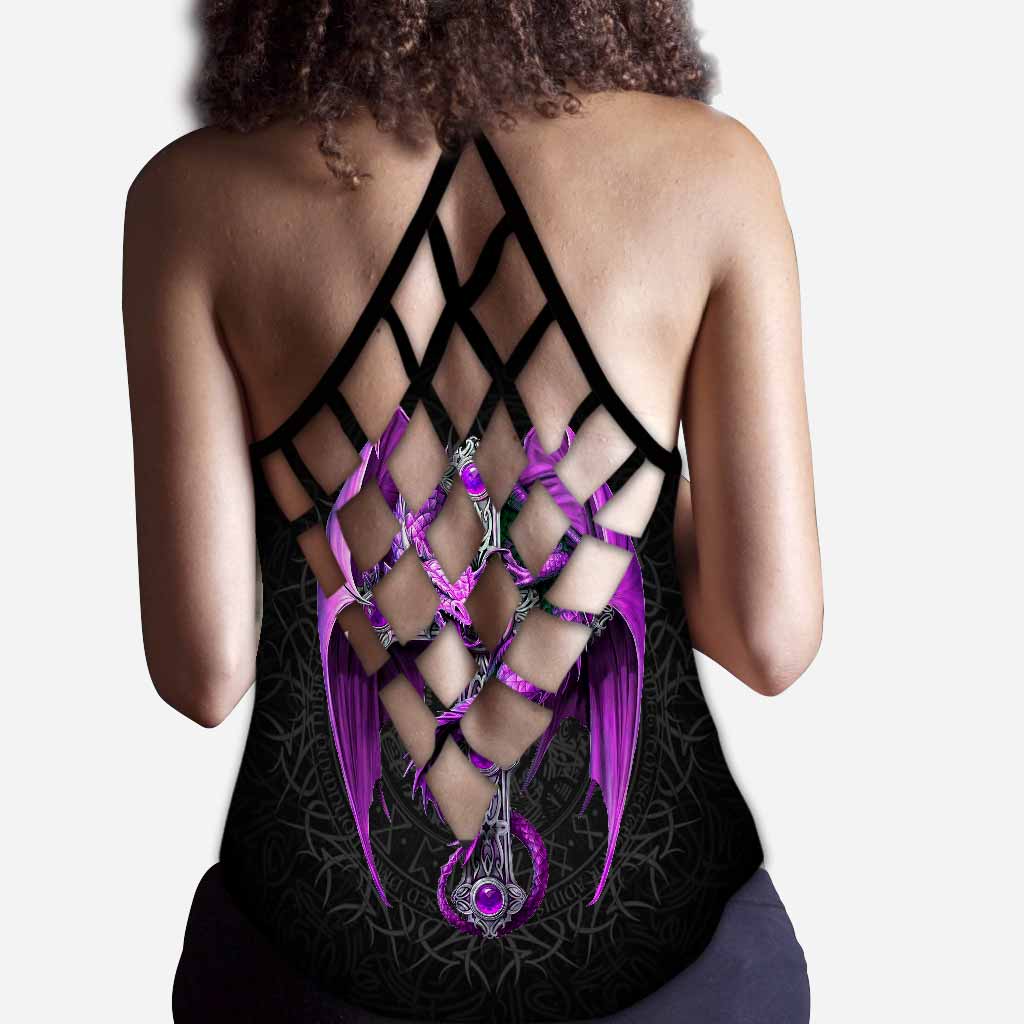 Purple Dragon Cross Tank Top