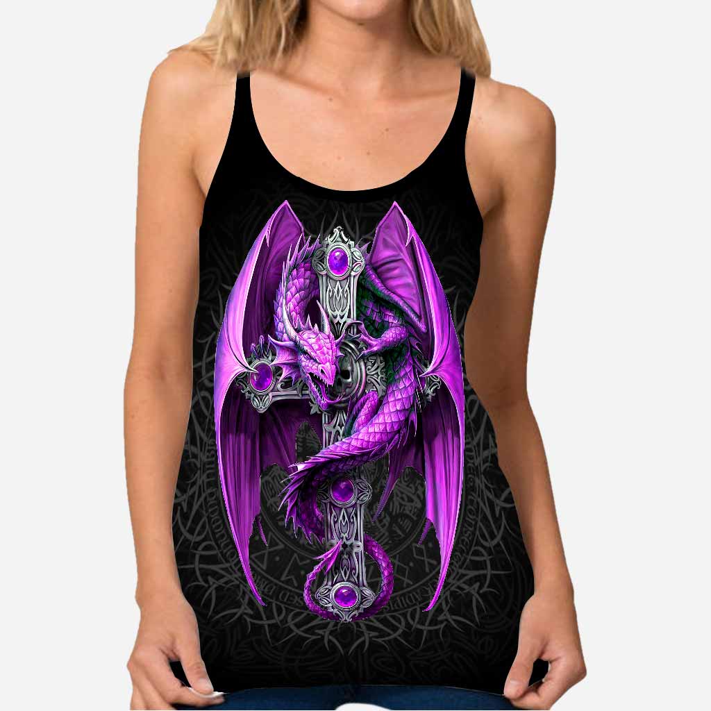 Purple Dragon Cross Tank Top