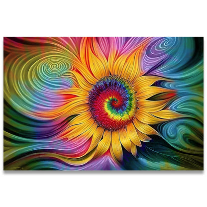 Tie Dye Sunflower Hippie Doormat