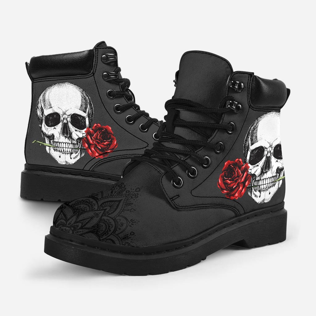 Rose Skull Mandala Skull All Season Boots