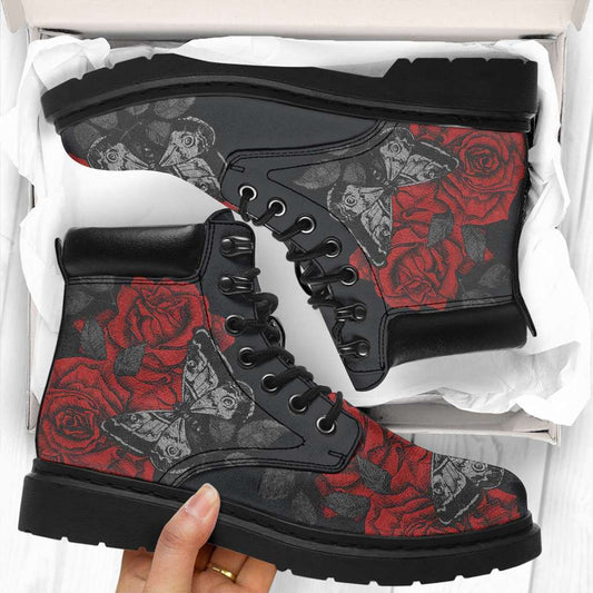 Rose Butterfly Skull All Season Boots