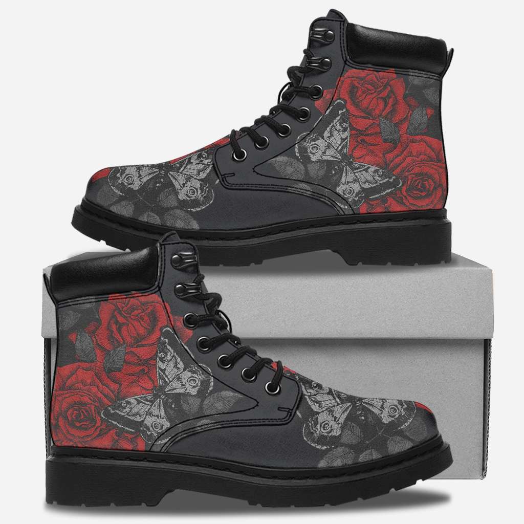 Rose Butterfly Skull All Season Boots