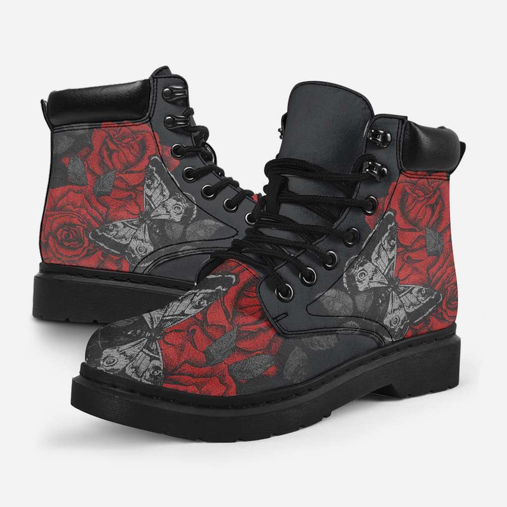 Rose Butterfly Skull All Season Boots