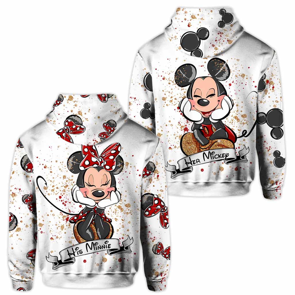 Lovely Mouse Ears Couple - Personalized All Over T-shirt and Hoodie