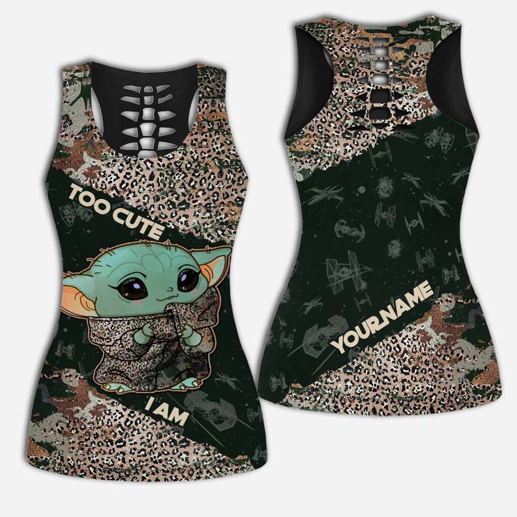 Too Cute I Am - Personalized Hollow Tank Top And Leggings