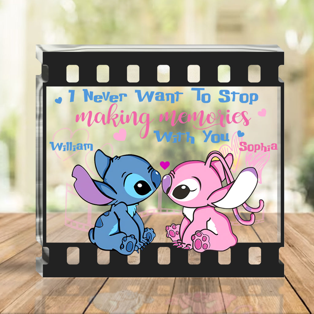 I Never Want To Stop Making Memories With You - Personalized Ohana Custom Shaped Acrylic Plaque