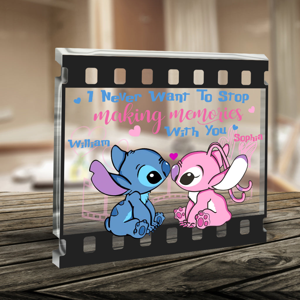 I Never Want To Stop Making Memories With You - Personalized Ohana Custom Shaped Acrylic Plaque