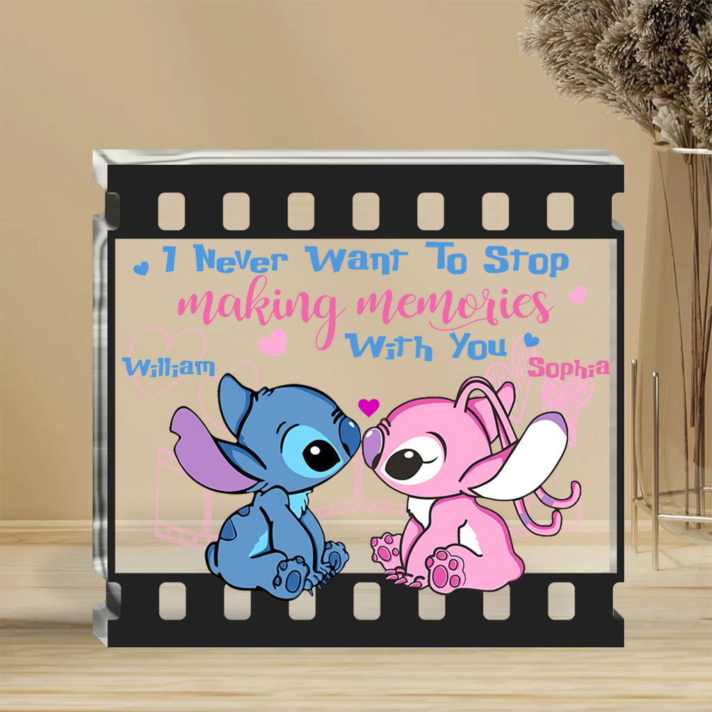 I Never Want To Stop Making Memories With You - Personalized Ohana Custom Shaped Acrylic Plaque