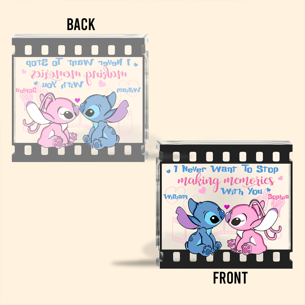 I Never Want To Stop Making Memories With You - Personalized Ohana Custom Shaped Acrylic Plaque