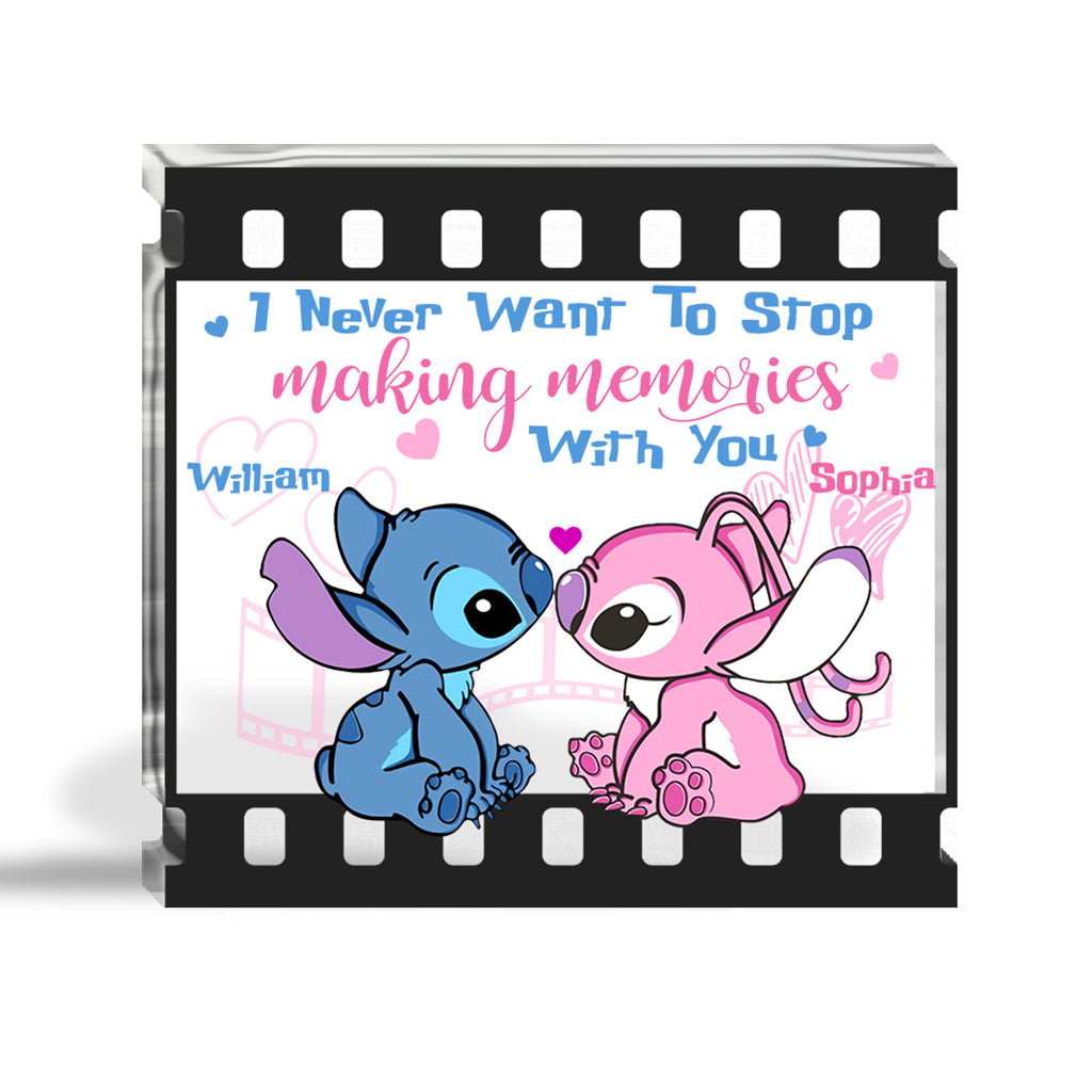 I Never Want To Stop Making Memories With You - Personalized Ohana Custom Shaped Acrylic Plaque