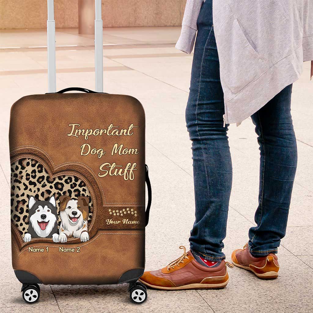 Important Dog Mom Stuff - Personalized Luggage Cover