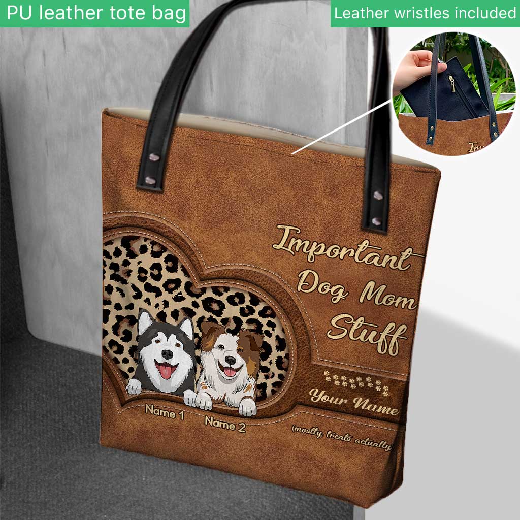 Important Dog Mom Stuff - Personalized Dog Tote Bag