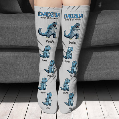 Dadzilla Father Of Monsters - Personalized Father Socks