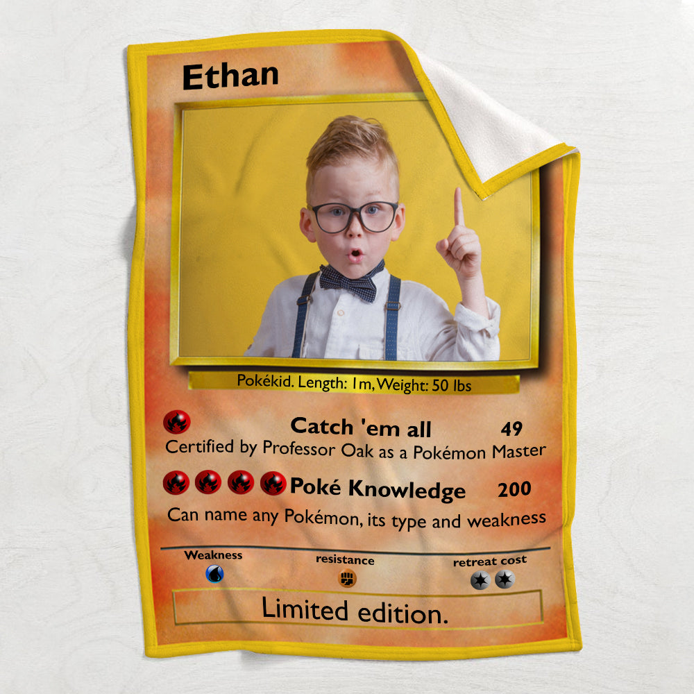 Poke Card - Personalized Monster Trainer Blanket