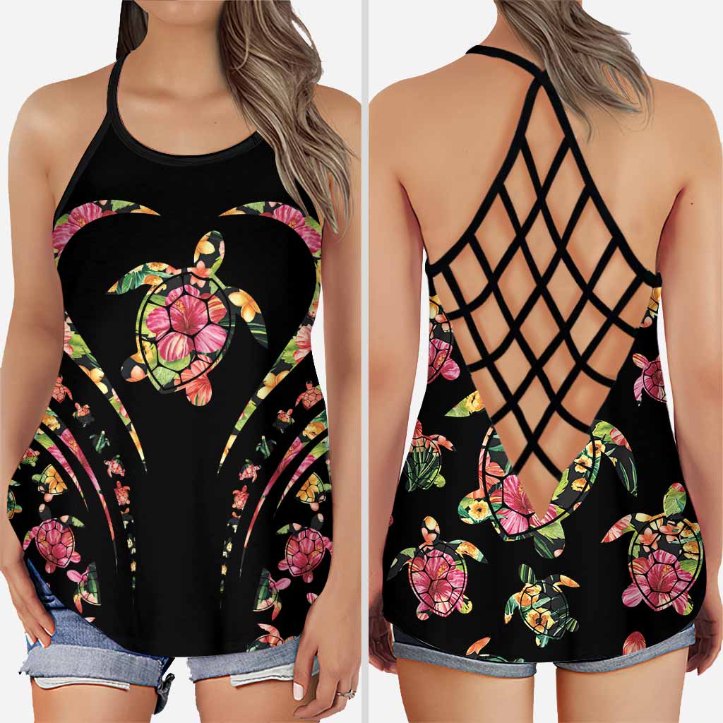 Salty Lil' Beach - Turtle Cross Tank Top and Leggings