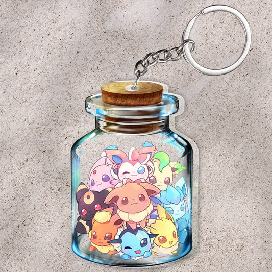 In A Bottle - Personalized Monster Trainer Transparent Keychain