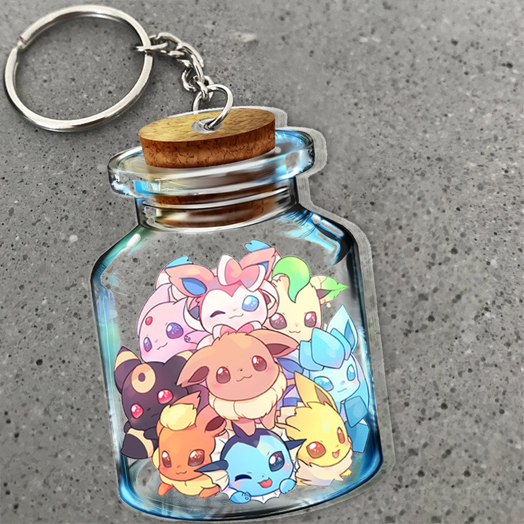 In A Bottle - Personalized Monster Trainer Transparent Keychain