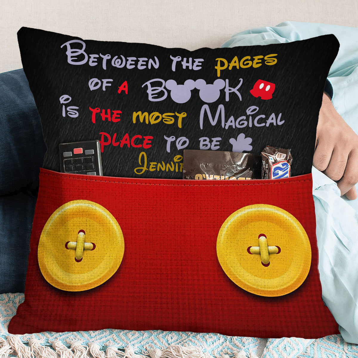 Reading Mouse - Personalized Book Pocket Pillow