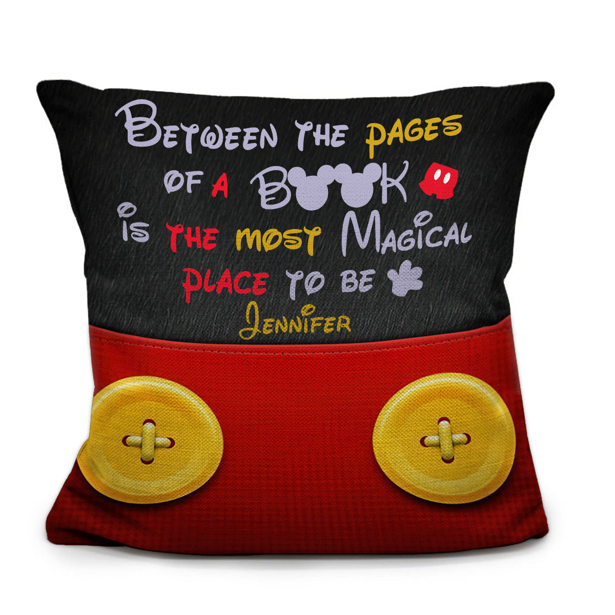 Reading Mouse - Personalized Book Pocket Pillow