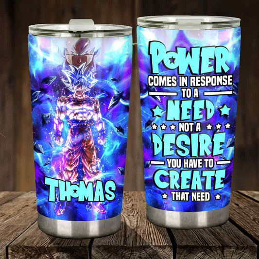 Power Comes In - Personalized Seven Balls Tumbler